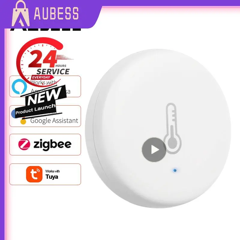 

1~5PCS Tuya Smart Zigbee Temperature And Humidity Sensor Indoor Thermometer Monitor For Home Work With Alexa Google Home