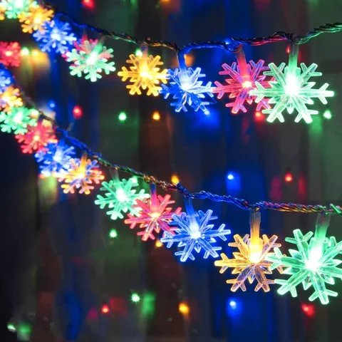 Светодиодная гирлянда OKAL RED EAST Снежинки многоцветный