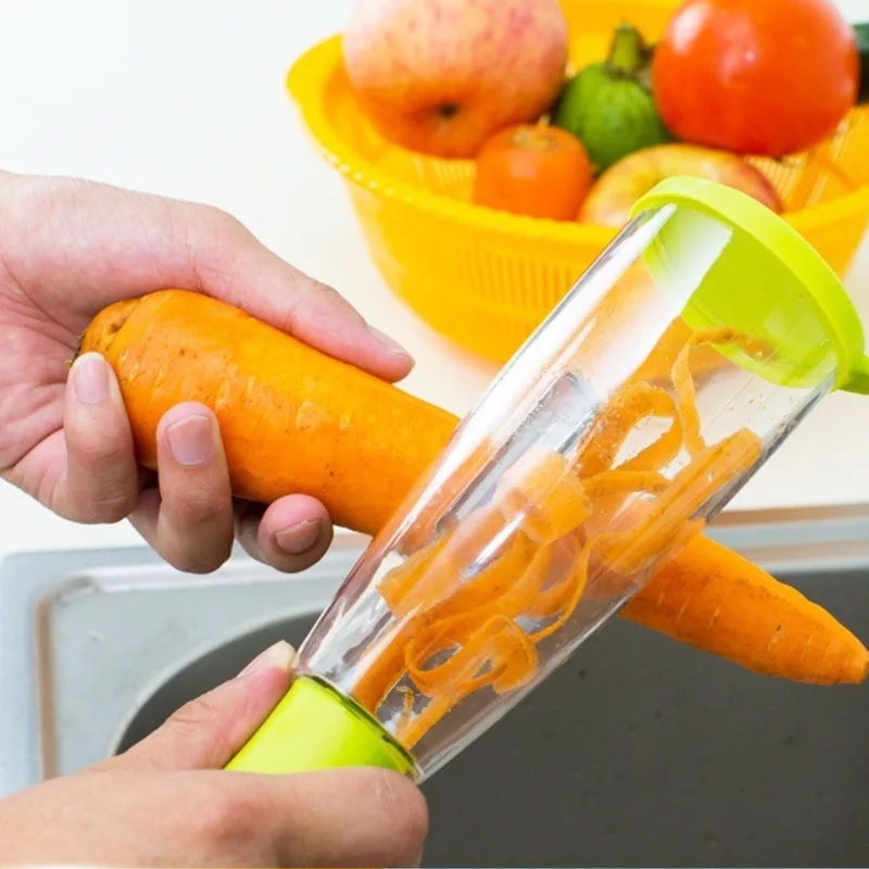 

Multifunctional Storage Box Peeler Knife Peeler With Rubbish Bin Slicer Shredder Stainless Steel Vegetable Kitchen Tool Gadgets