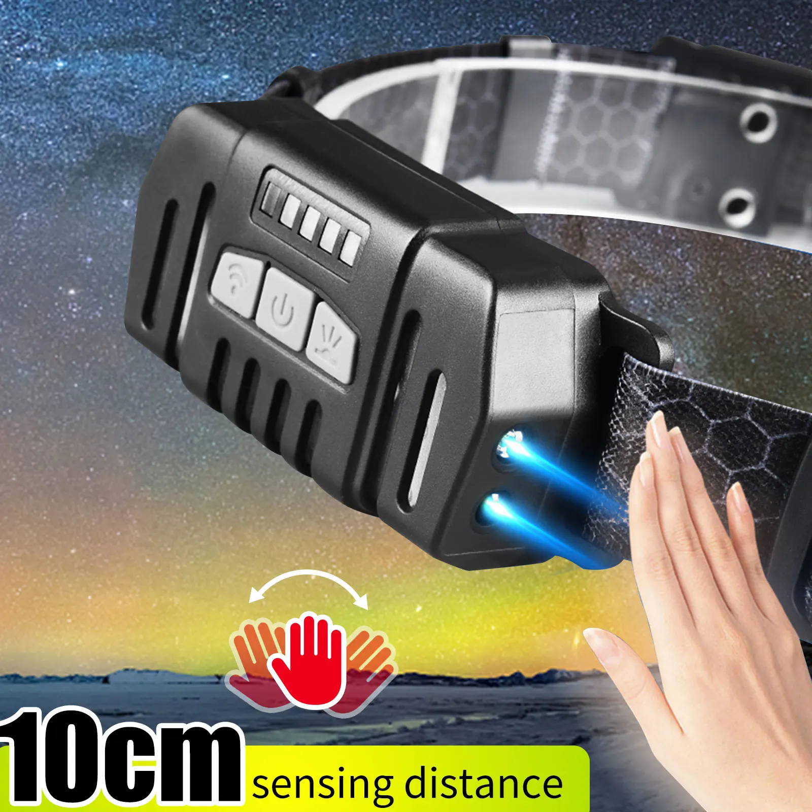 

Powerfull LED Headlamp Rechargeable Body Motion Sensor Headlight Camping Flashlight Head Light Torch Lamp With USB