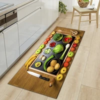 flannel printed floor mat carpet fruit vegetable platter series living room entrance door mat anti slip home decor kitchen rug