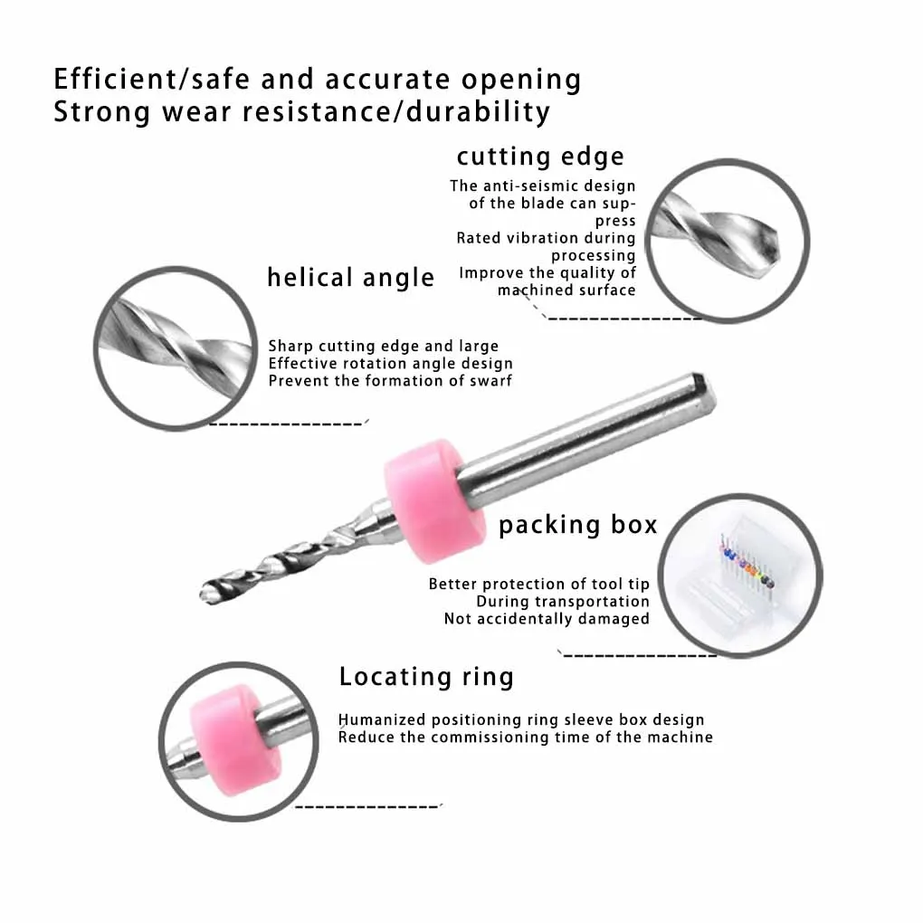 

10 Pieces Set 2 1-3 0mm Drill Bit Replacement Assortment Portable Circuit Board Bits 3D Printer Cleaning Accessories