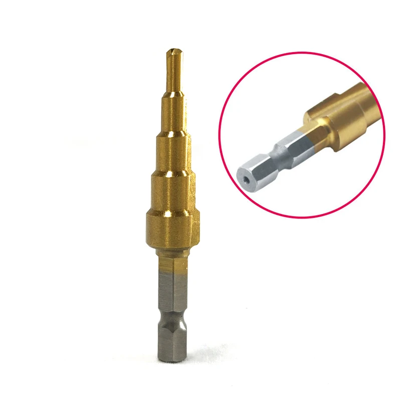 Ступенчатое сверло с титановым покрытием 4-12 мм 4-20 4-22 HSS Strave Groove Titanium Step древесные
