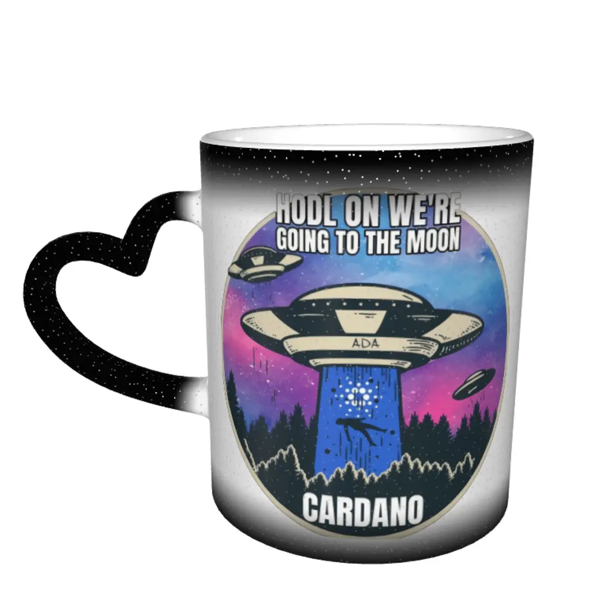 

Color Changing Mug in the Sky HODL To The Moon Cardano ADA Graphic Accepted Ceramic Heat-sensitive Cup Funny Joke Tea cups