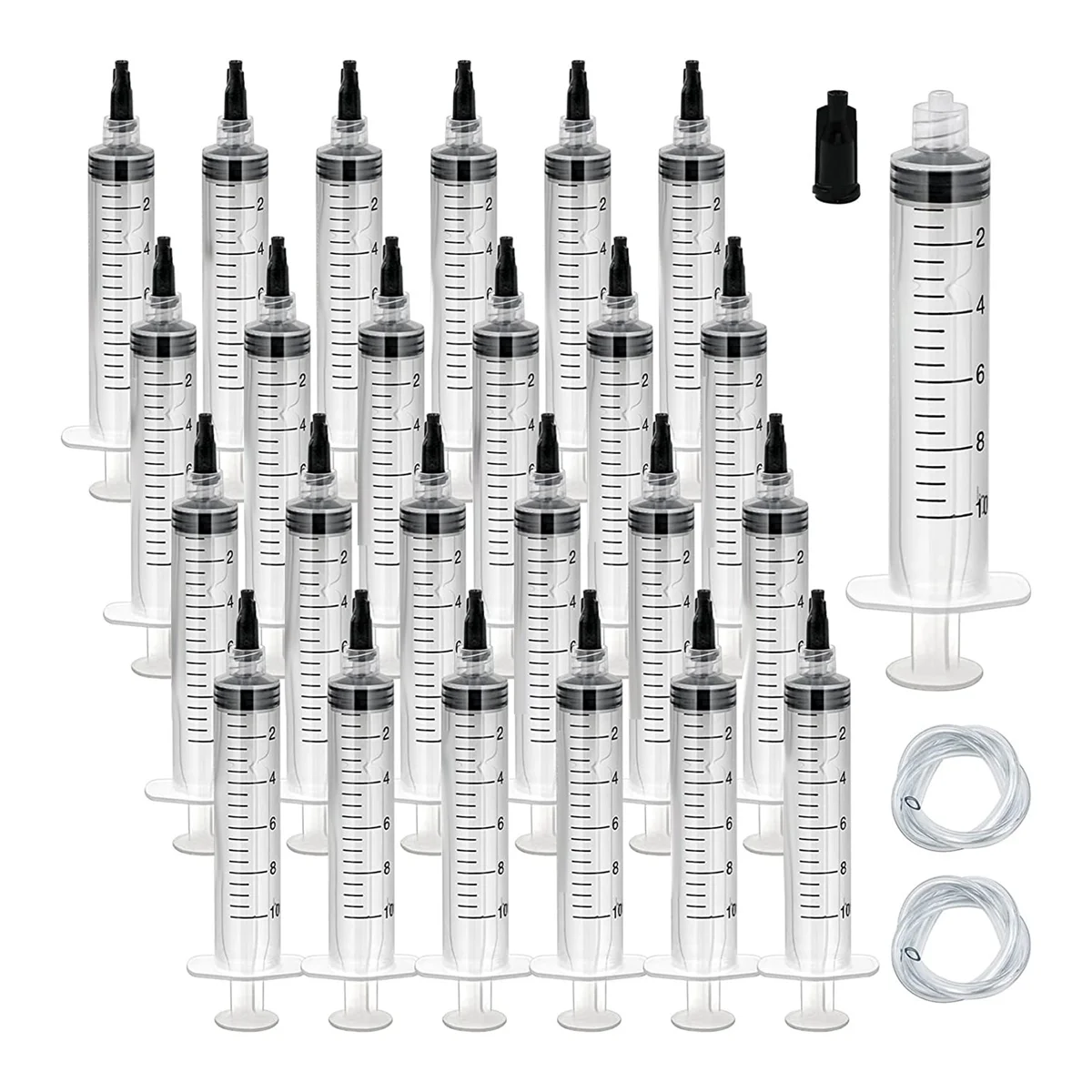 

30 Pack 10ML Plastic Syringe Sterile Individual Wrap(No Needle) Measurement for Scientific Labs,Measuring Liquids