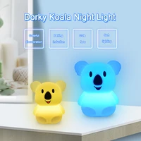touch sensor rgb led koala fox night light silicone table lamp battery powered bedroom bedside lamp for children kids baby gift