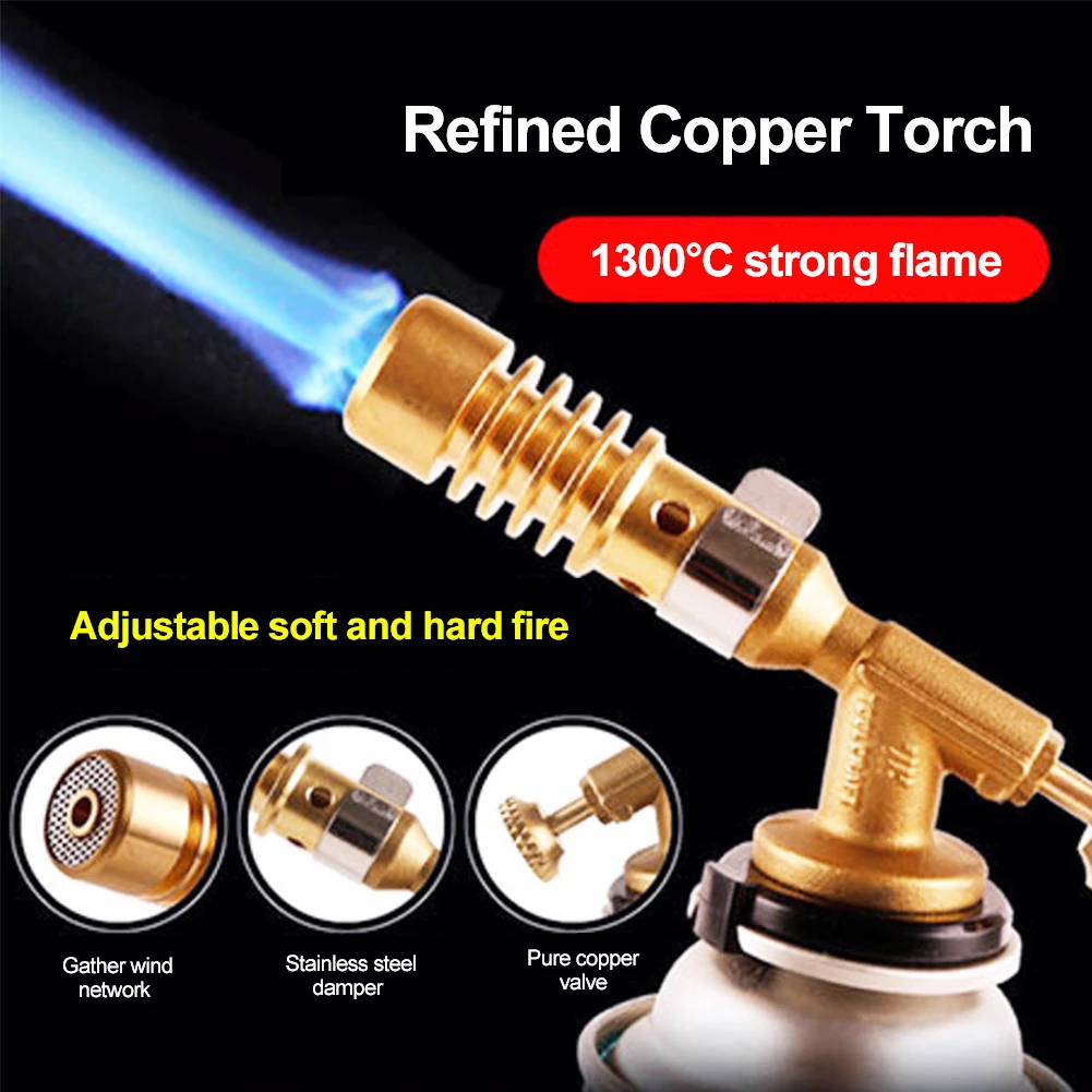 

Flame Butane Burner Outdoor Heat Gun Gas Camping Portable Welding Torch Butane Lighter Flame Torch Temperature Welding High
