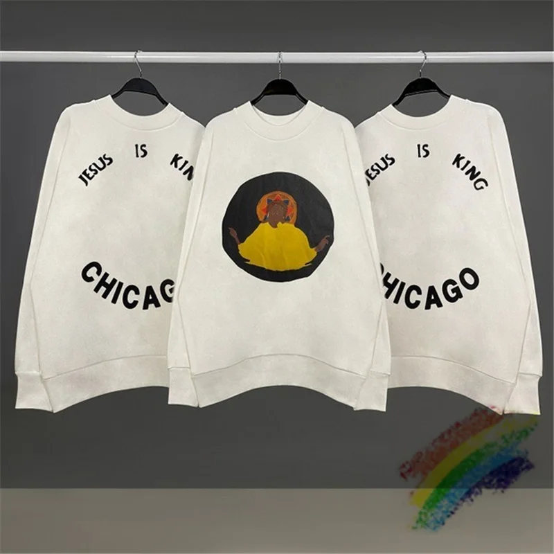 

Kanye West Jesus Is King Sunday Service Sweatshirts Men Women 1:1 Best Quality Chicago Limited 3D Printing Crewneck Hoodie