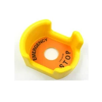 10pcs 22mm yellow plastic push button switch protective cover with emergency stop laber
