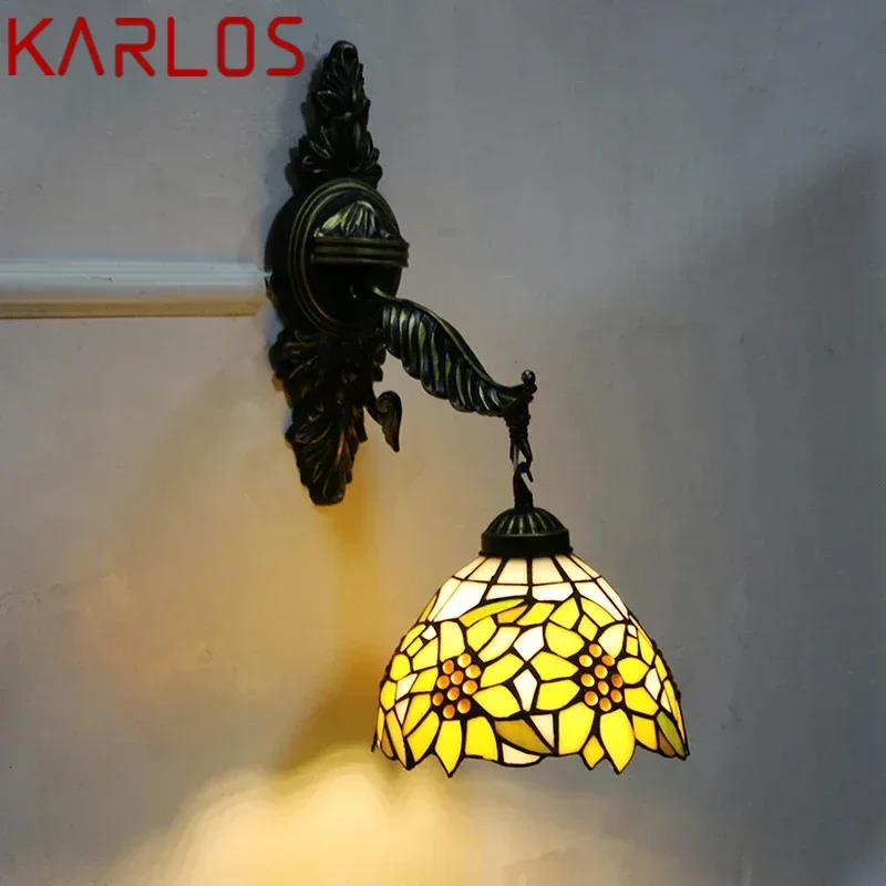 Настенный светильник KARLOS Тиффани светодиодный винтажный креативный цветной