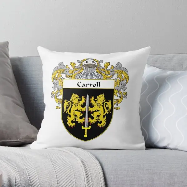 

Carroll Coat Of Arms Family Crest Printing Throw Pillow Cover Throw Hotel Cushion Waist Soft Anime Square Pillows not include