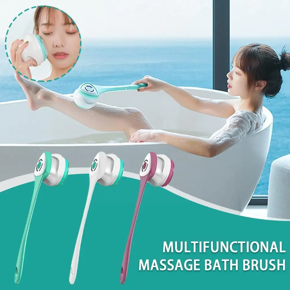 

Electric Bath Brush Silicone Back Scrubber USB Rechargeable Body Shower Rotating Cleaning Brush Waterproof Brush Modes Spa U0W0