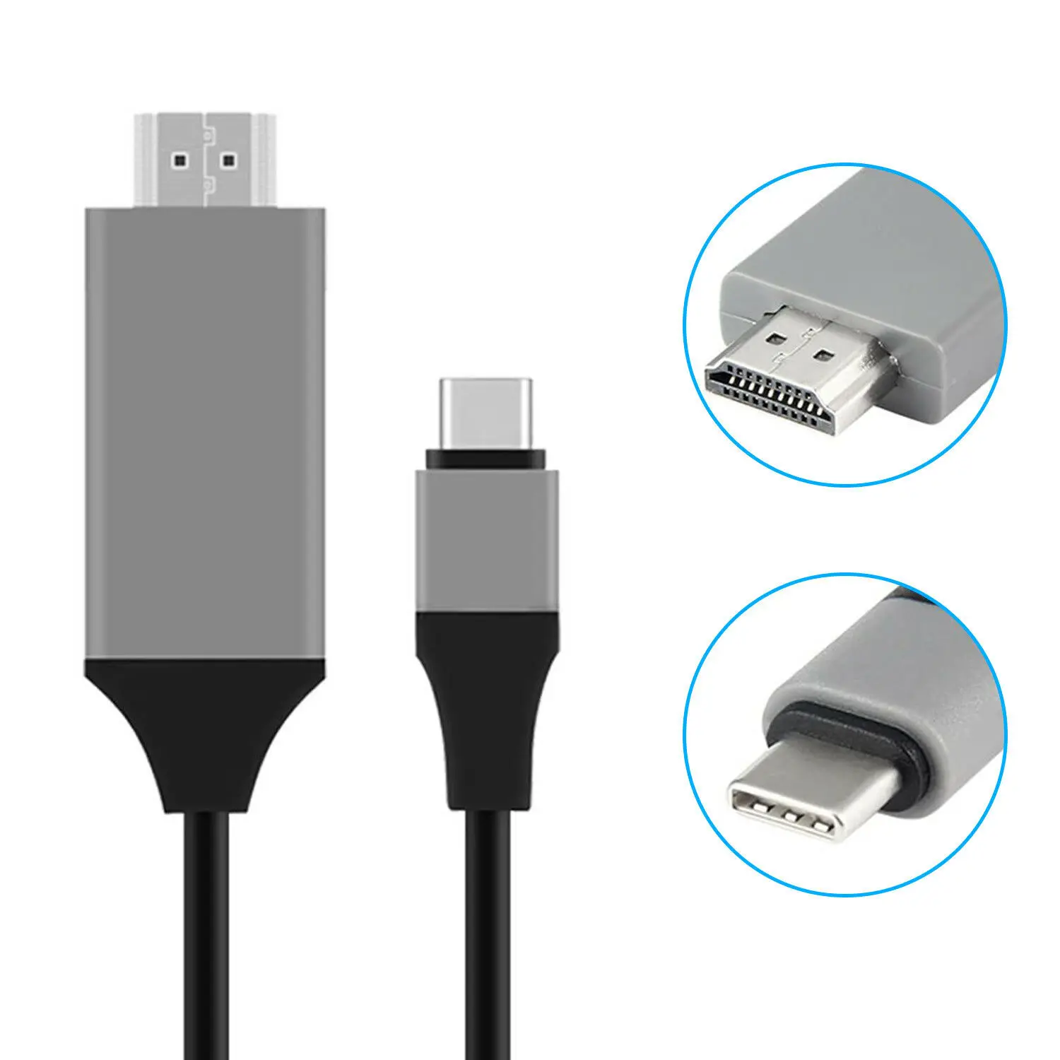 

USB C Type C To HDMI-compatible 2.0 Cable 4K HD Cable 2M Audio and Ethernet for HDTV / Projector High Speed Cable