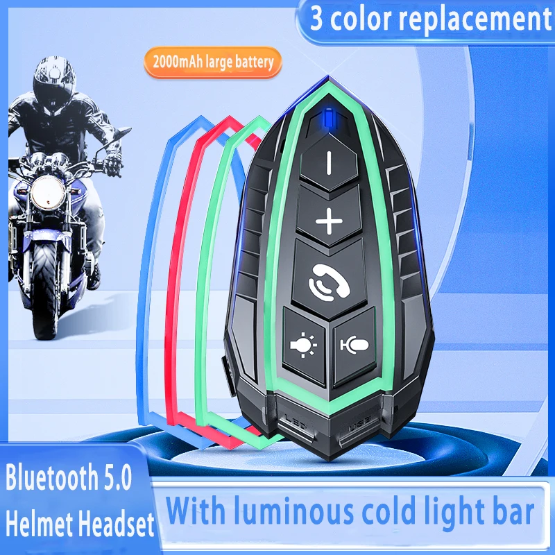 

Гарнитура Bluetooth 5.0 для мотоцикла, IPX7, 2000 мА ч, беспроводная, для звонков, стерео, помехоподавляющие наушники