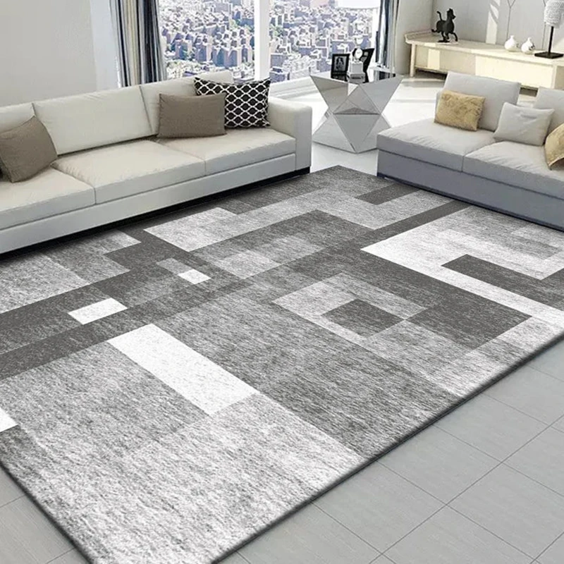 

Home Decoration Living Room Carpet Nordic Geometric Printing Rug Modern Absorbent Non-slip Bathroom Mat Bedroom Bedside Carpets