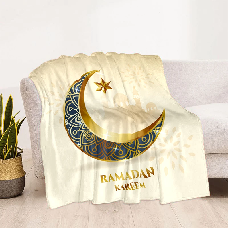 

Muslim Prayer HD Soft Plush Bed Throwing Cartoon Picnic Thin Blankets Modern Flannel Blanket Cover Gedruckt Bettdecke Geschenk