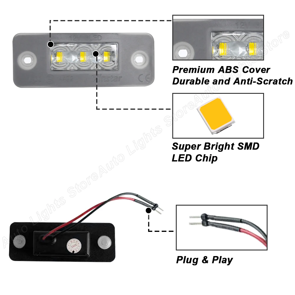 Светодиодные лампы для номерного знака 2 шт. без ошибок Audi A8 D3 2002 2003 2004 2005 2006 2007 2008