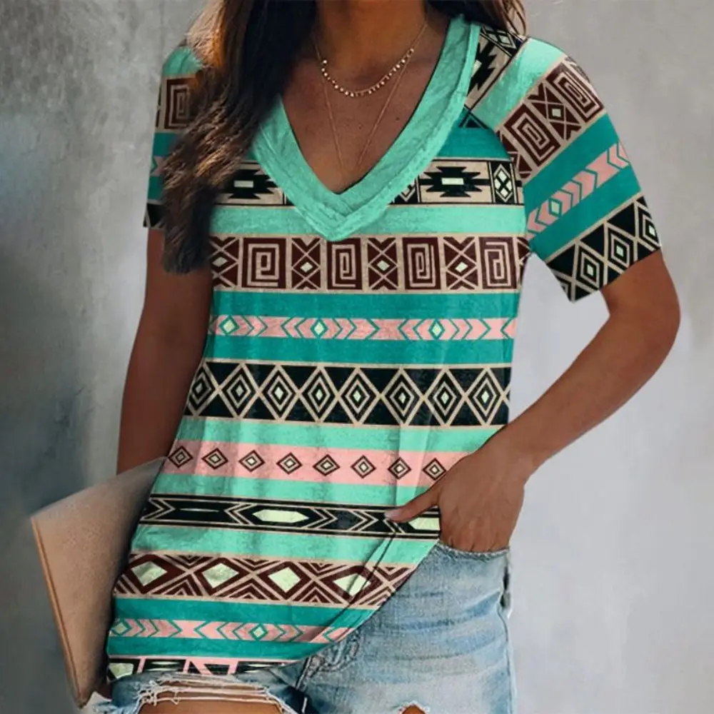 

Best Selling 3d Women's T-shirt Printed Affordable Sub Classic Plaid Women's American T-shirt Shopping V-neck Tshirt