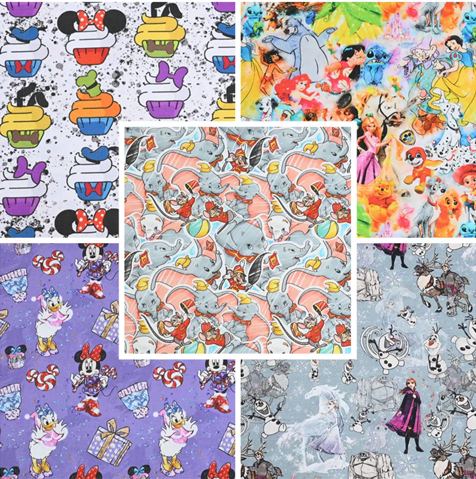 110 см в ширину Disney Минни Дейзи утка Дамбо хлопчатобумажная ткань лоскутное шитье