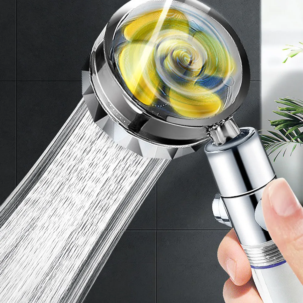

360 Degrees Rotation High Pressure Shower Head Turbocharging Water Saving Fan Shower Head Shower for bathroom accessories
