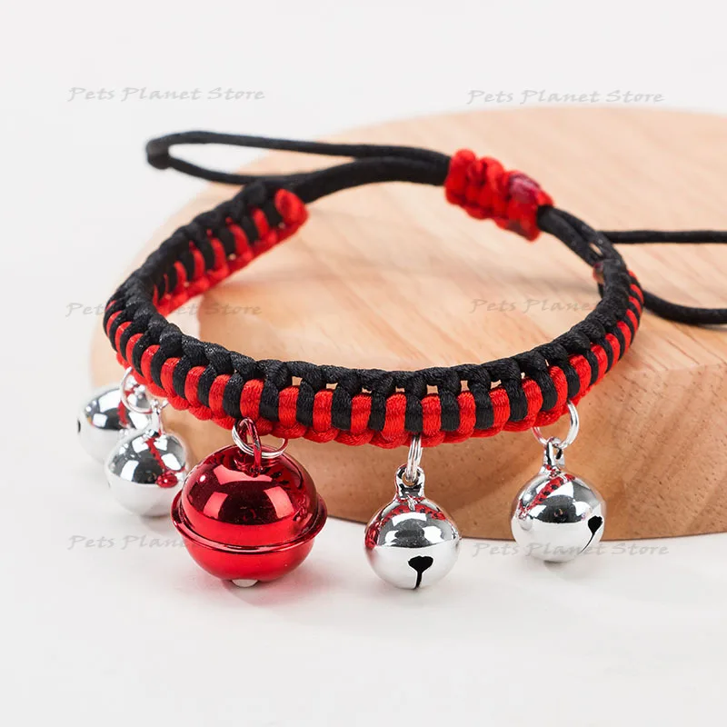 

Pet collar hand-woven braided belt cat bell necklace jewelry teddy dog pet cat supplies