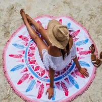 thicken summer bath towel large mat 100cotton round beach towels tassel mandala tapestry serviette de plage throw blanket carpet