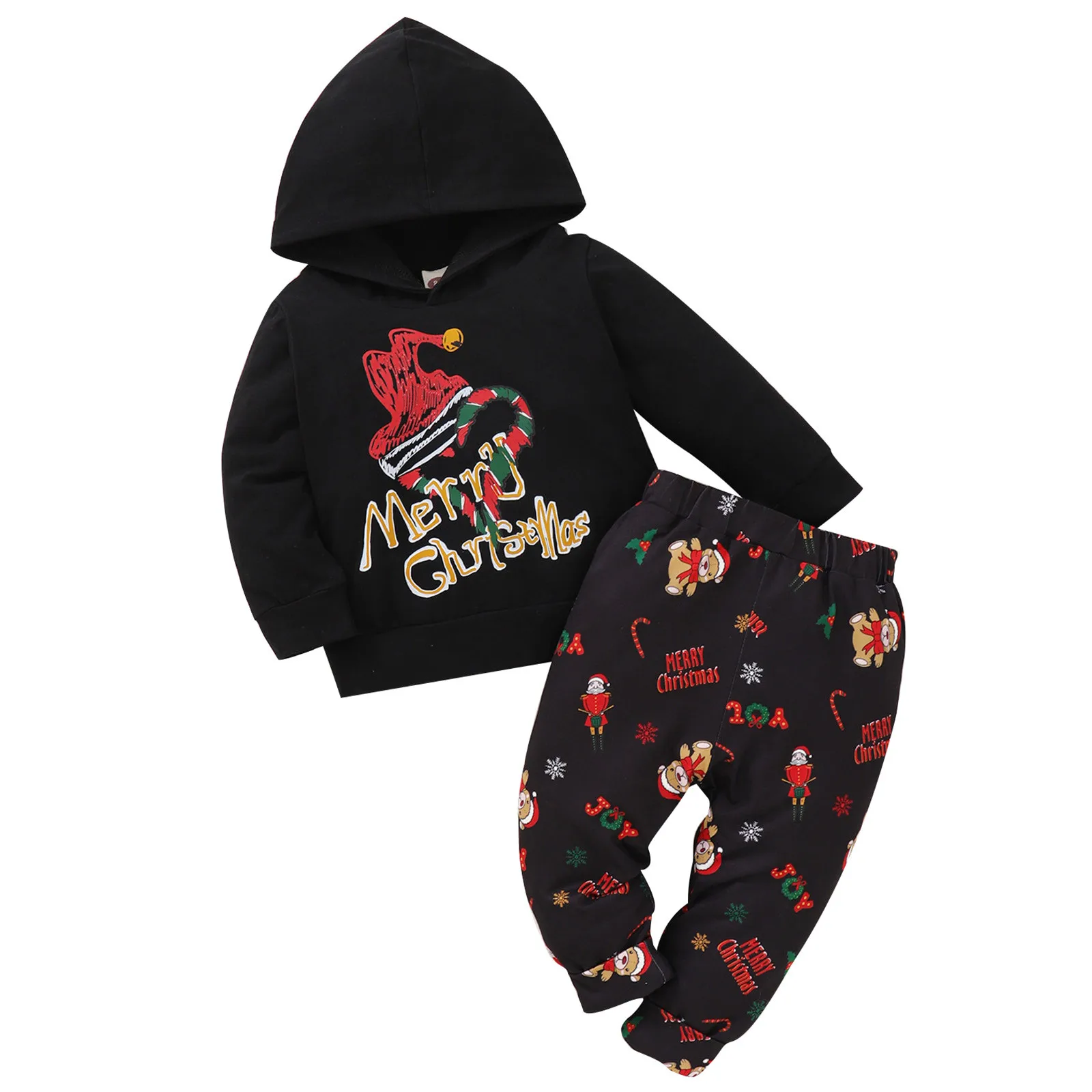 

Boy Sets 5t Girls Boys Tops Pullover Toddler Trousers Pants Baby Outfits Kids Set Hooded Print Christmas Boys Outfits&Set