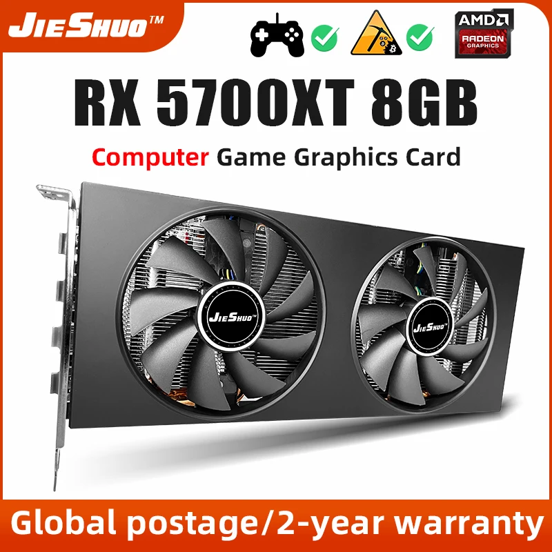 

Видеокарта JIESHUO RX 5700 XT 8 Гб gpu игровая видеокарта AMD rx5700xt 8 Гб gddr6 видеокарта поддержка процессора для настольного компьютера