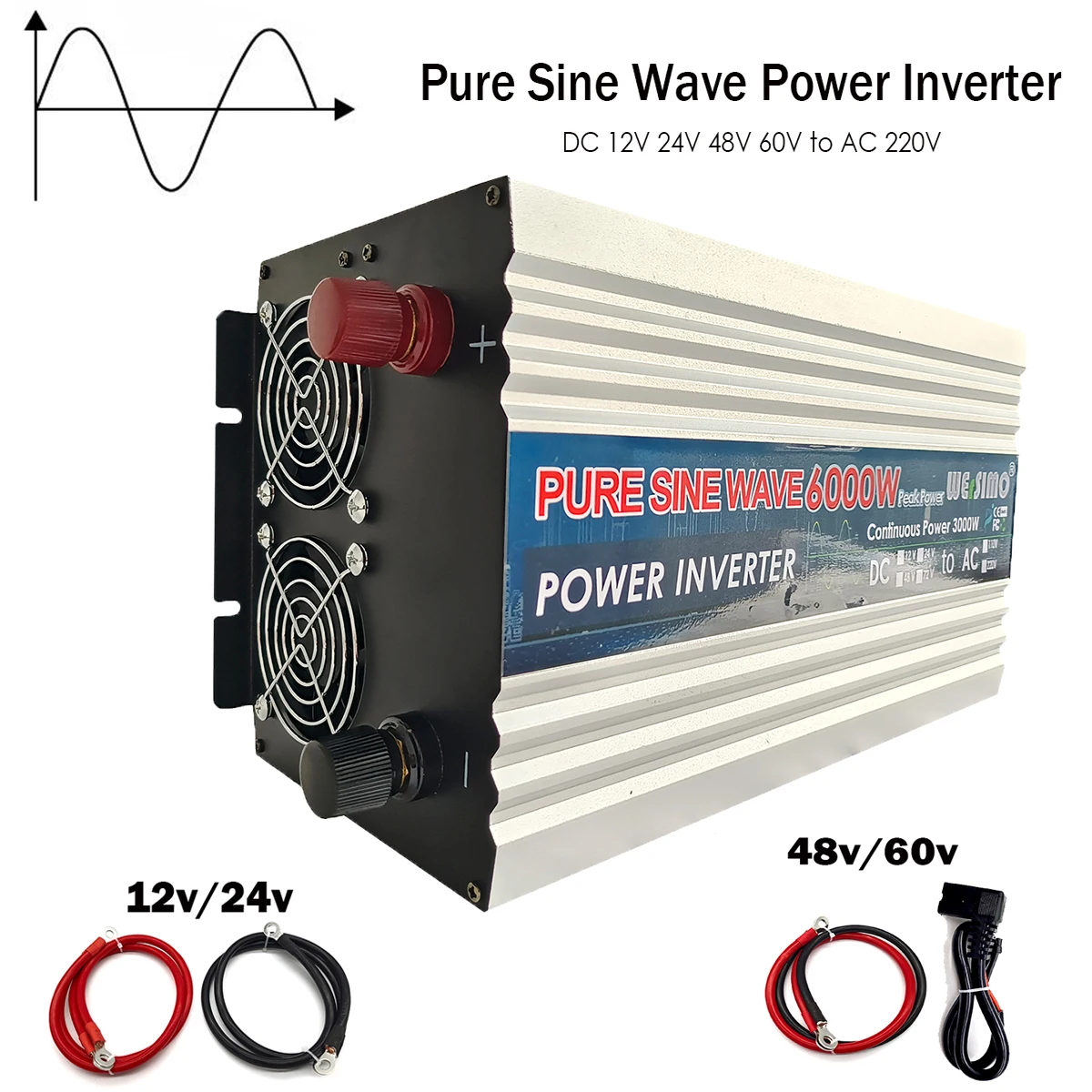 

Best Pure Sine Wave RV Power Inverter 8000W 6000W 5000W 12V 24V 48V 60V DC To AC 220V Car Converter Inverter