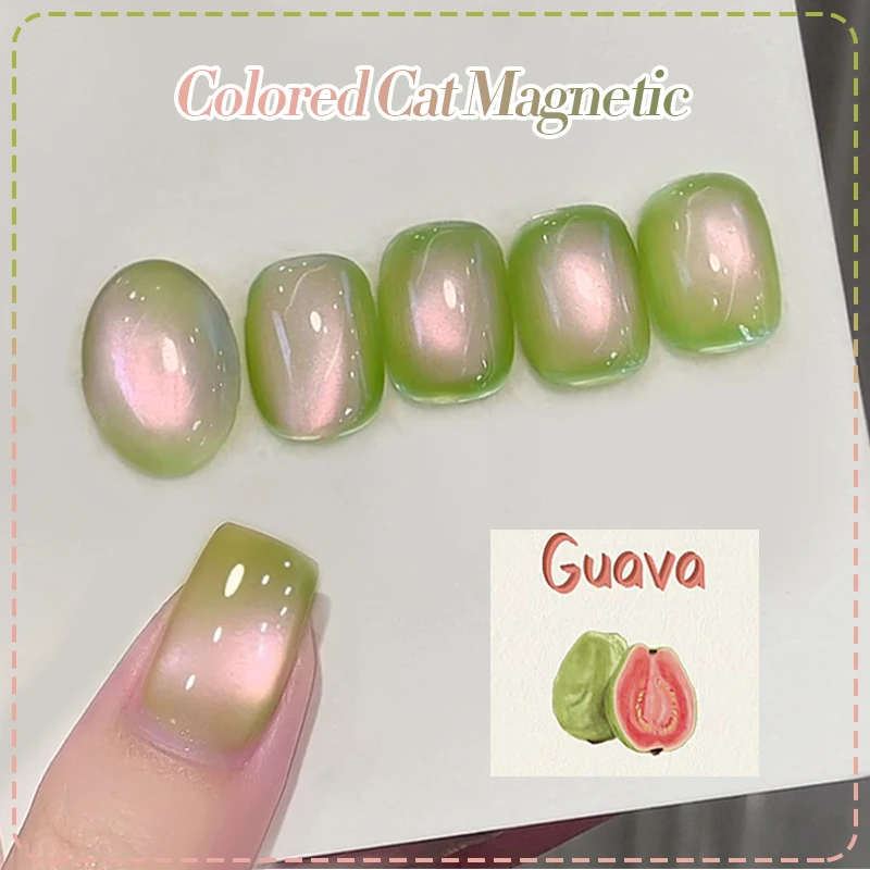 Фото BORN PRETTY Guava Цветной магнитный гель с изображением кота, сверкающий зеленый стеклянный шарик, дуб Off, УФ-гель для дизайна ногтей, лак для салона, дома, сделай сам №1
