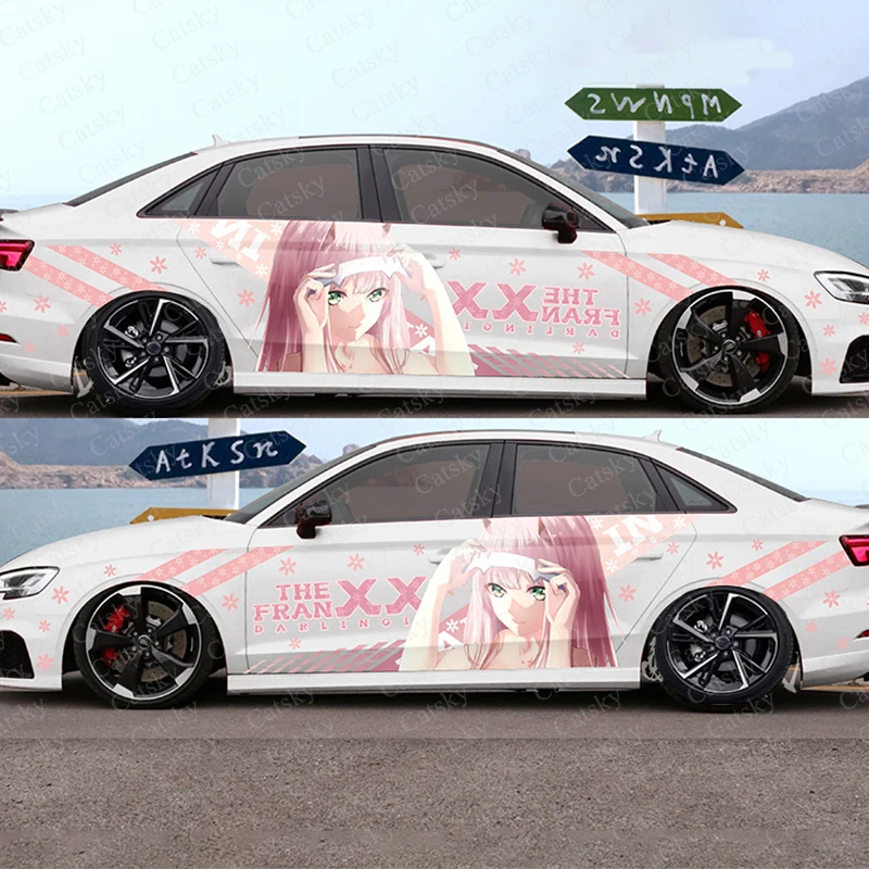 

ZERO TWO аниме девушка автомобиль наклейка боковая оболочка автомобиля Графический размер автомобиля шаблон DIY автомобиль наклейка любимый в ...