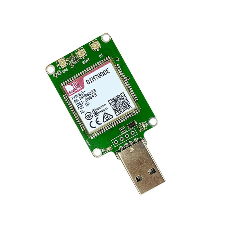 Фото В наличии: USB-модем SIM7000E с FPC-антенной и GPS-антенной (LPWA+GSM+NBIOT+CATM), модуль/модем SIMCOM LPWA для Европы №1