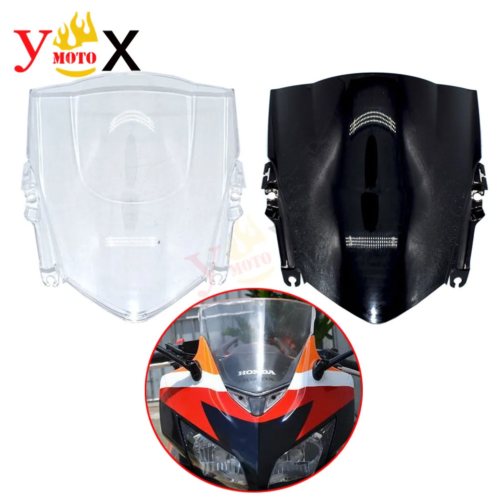 CBR500 13-15 Motorcycle Front Windscreen Windshield Glass Defector Black/Clear For Honda CBR600R 2013-2015 2014