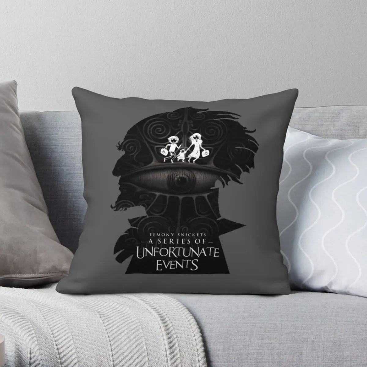 A Series Of Unfortunate Events Square Pillowcase Polyester Linen Velvet Pattern Zip Decor Throw Pillow Case Room Cushion Case 18
