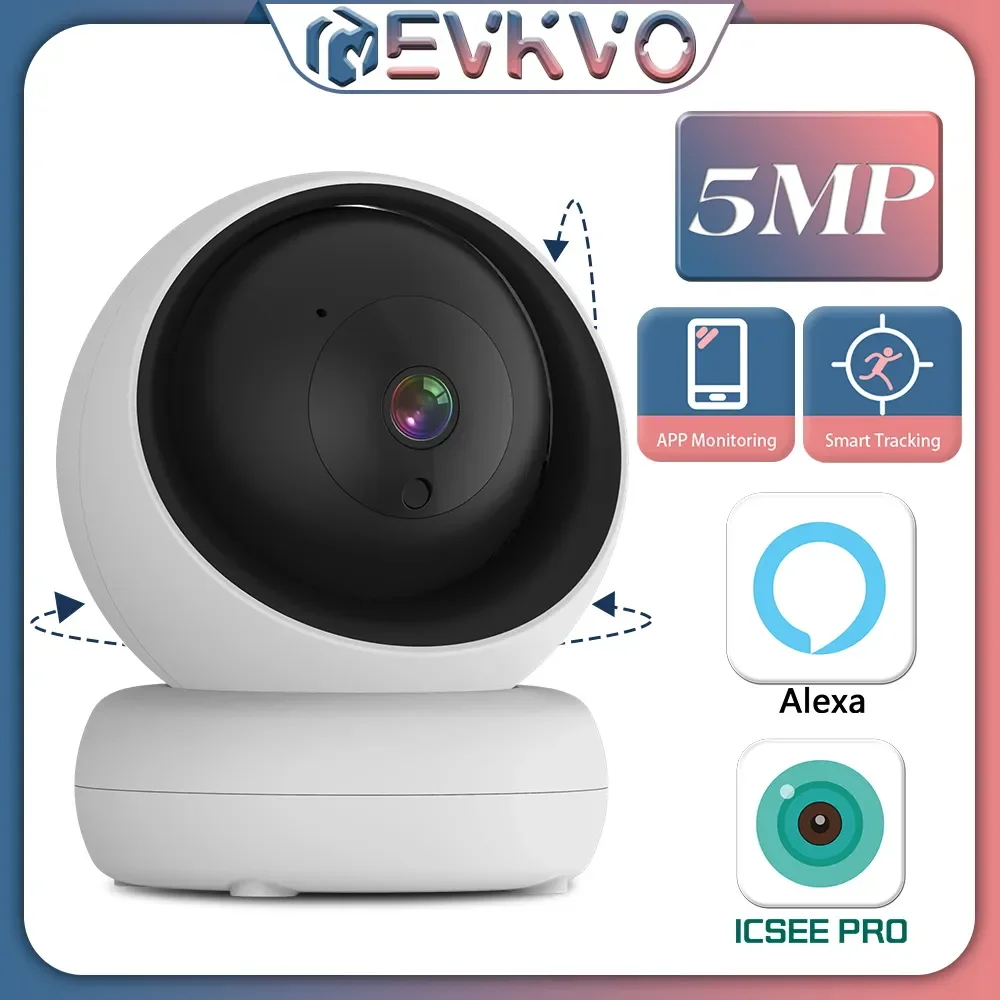 

NEW2023 5MP PTZ IP Camera Indoor WiFi Pet Baby Monitor Auto Tracking CCTV Home Security Camera Audio IR Night Video Surveillance