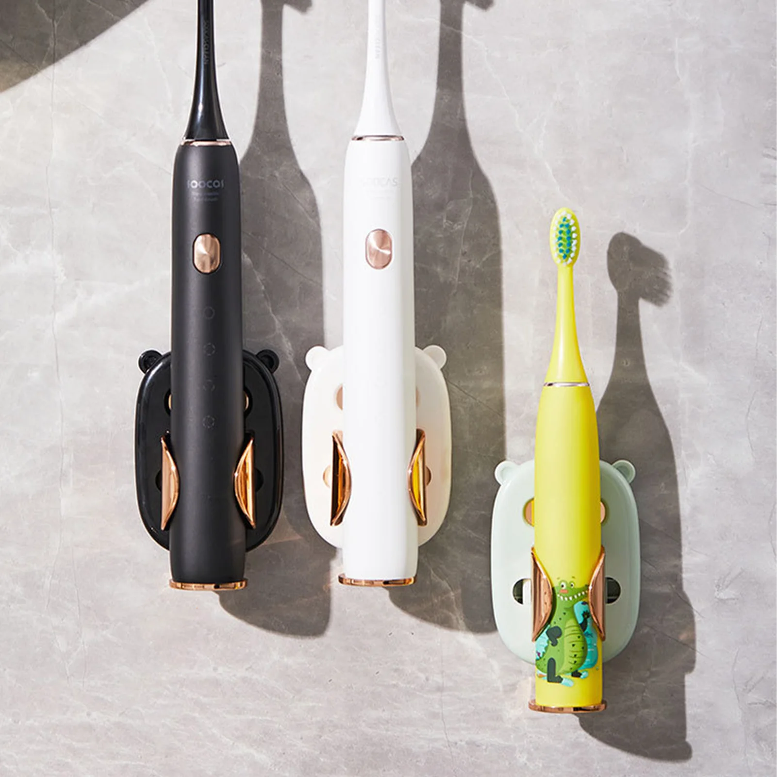 

Electric Toothbrush Holder Wall Mounted Self Adhesive Adjustable Electric Toothbrush Stand Space Saving Bathroom Accessories