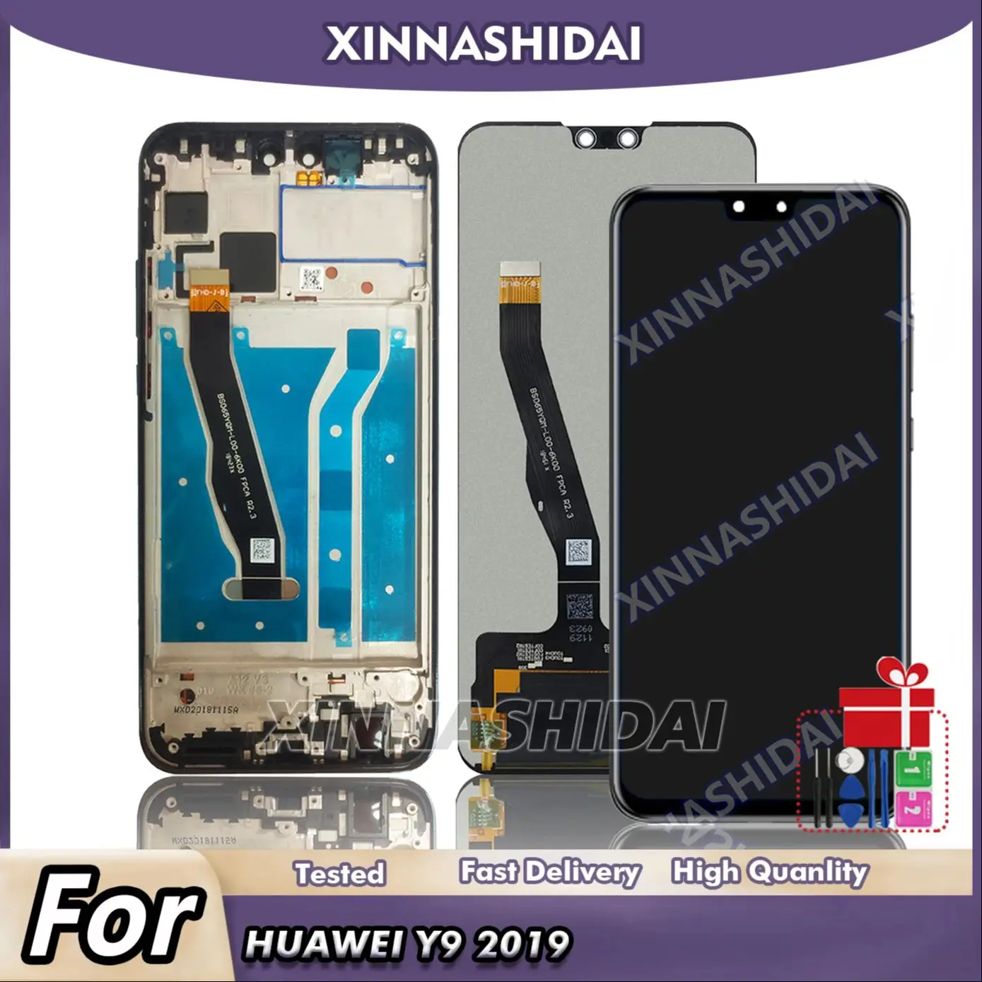 Брендовый ЖК-дисплей HUIJUSHIDAI для Huawei Y9 2019 емкостный сенсорный экран дигитайзер