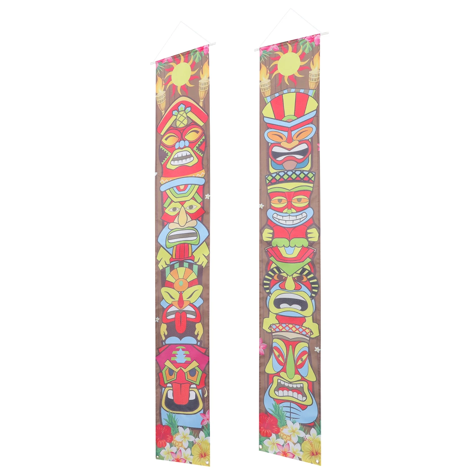 

Hawaiian Couplets Luau Party Decorations Porch Banners Sign Beach Indoor Tiki Totem