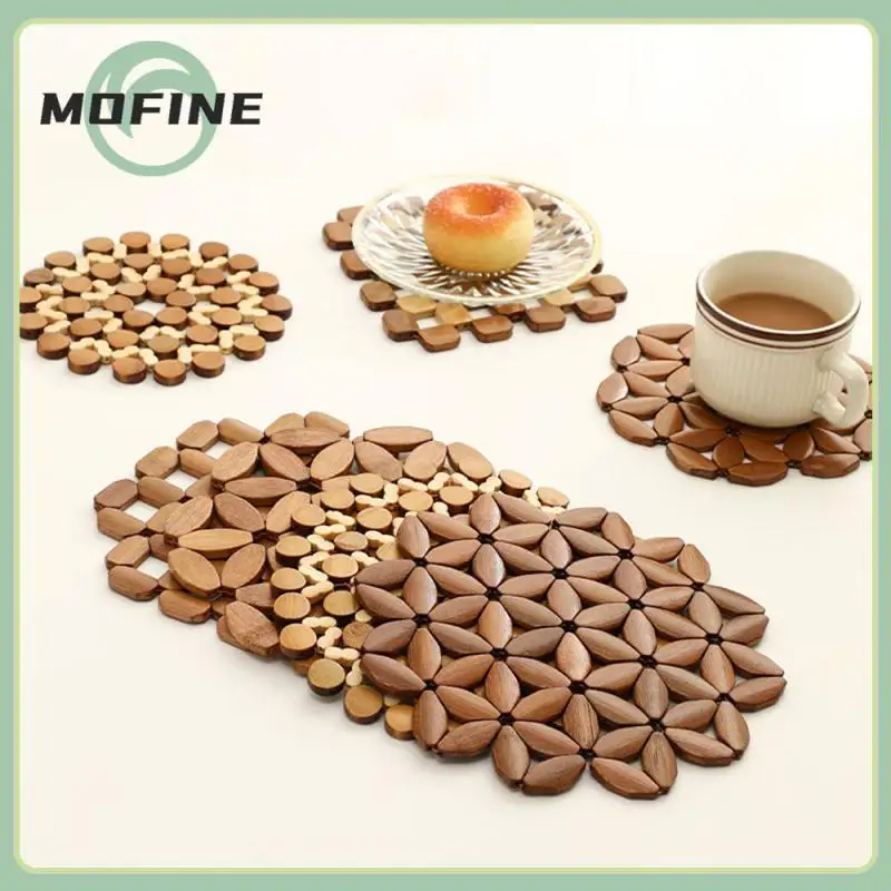 

Non-slip Pot Mat Kitchen Table Mats Dining Plate Mat Heat Insulation Pad Bamboo Coaster 1pcs Table Mat Placemat Pad