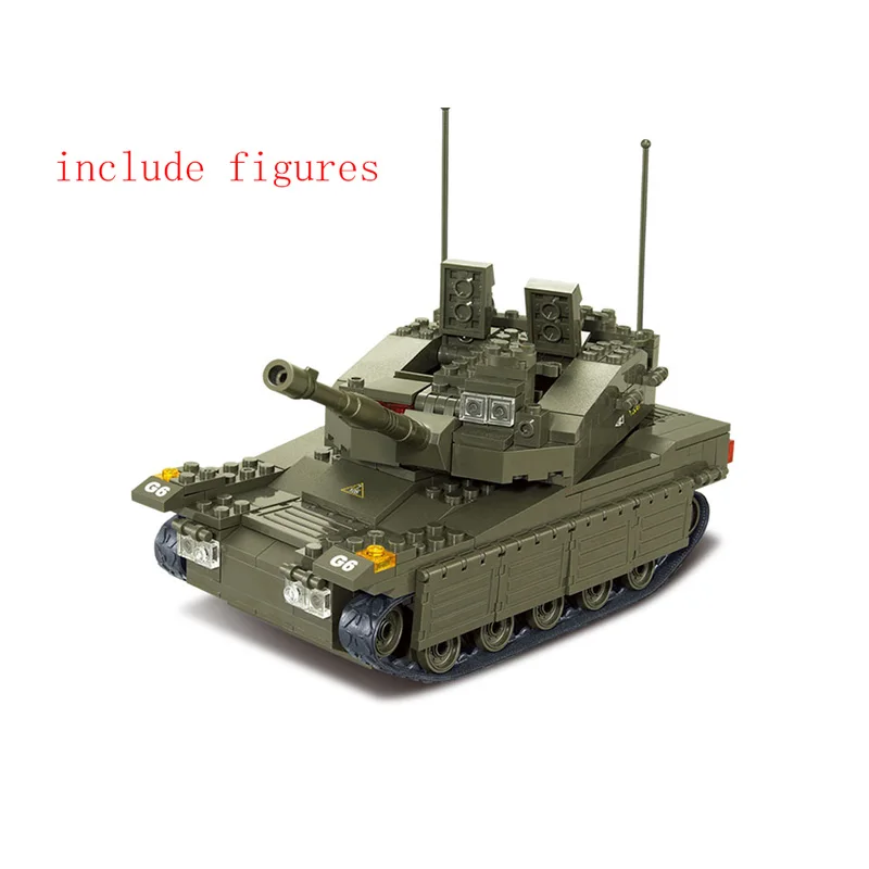 

sluban 0305 344pcs military wars tanks army series merkava building blocks Bricks Toy compatible Helicopter Model Toys
