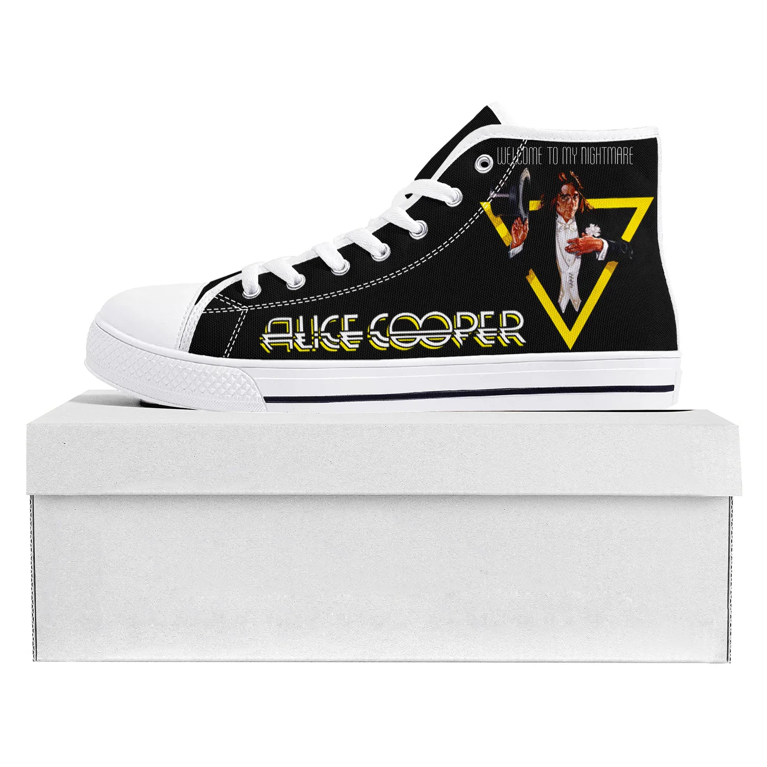 

Кеды Alice Cooper мужские/женские, высокие кроссовки, повседневная парусиновая обувь для подростков, рок-певец, поп, индивидуальный пошив