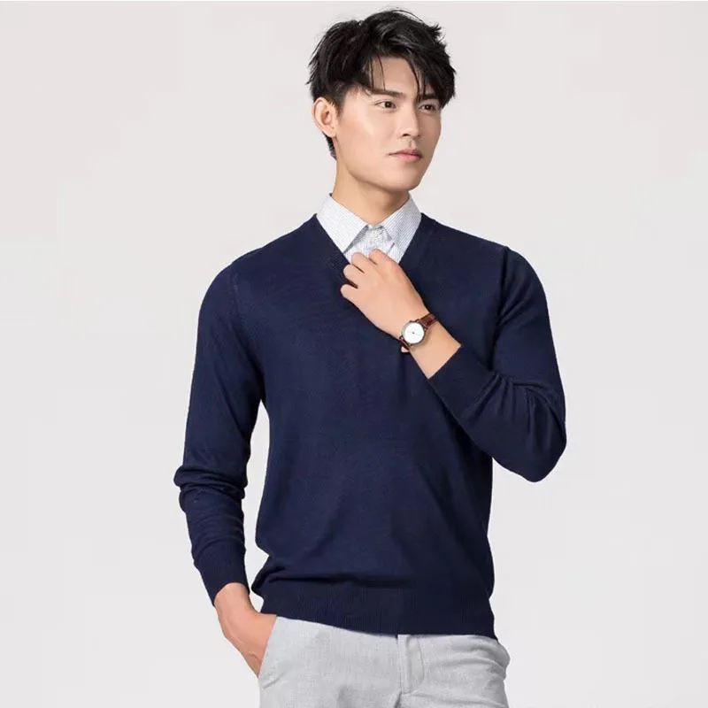 Fashion Warm Long Sleeve Pullover Luxury Sweaters For Men Autumn Winter Men's Cashmere Knitted Thick Sweater Bottoming Shirt