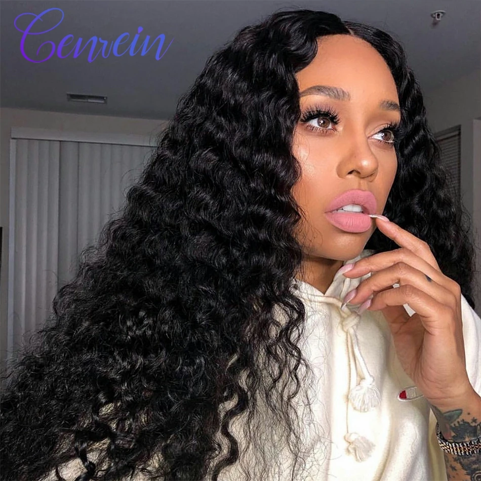 Vietnamese Deep wave13x6 lace front wigs Genrein Wigs for women human hair Natural black 10-30 Inches Remy hair wigs Pre-plucked
