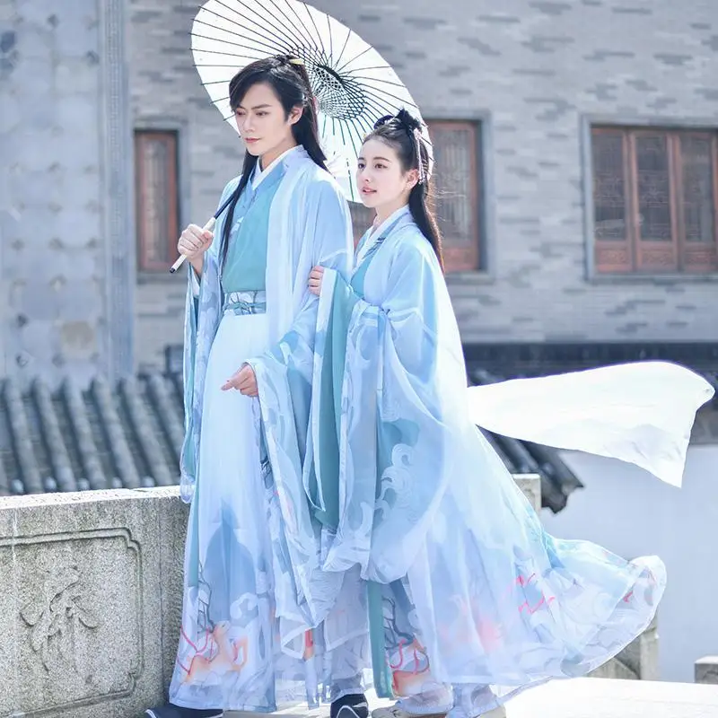 

Yourqipao Hanfu для мужчин и женщин, традиционная китайская парная вышивка Hanbok, японский самурайский бриллиант, косплей, костюм мечника