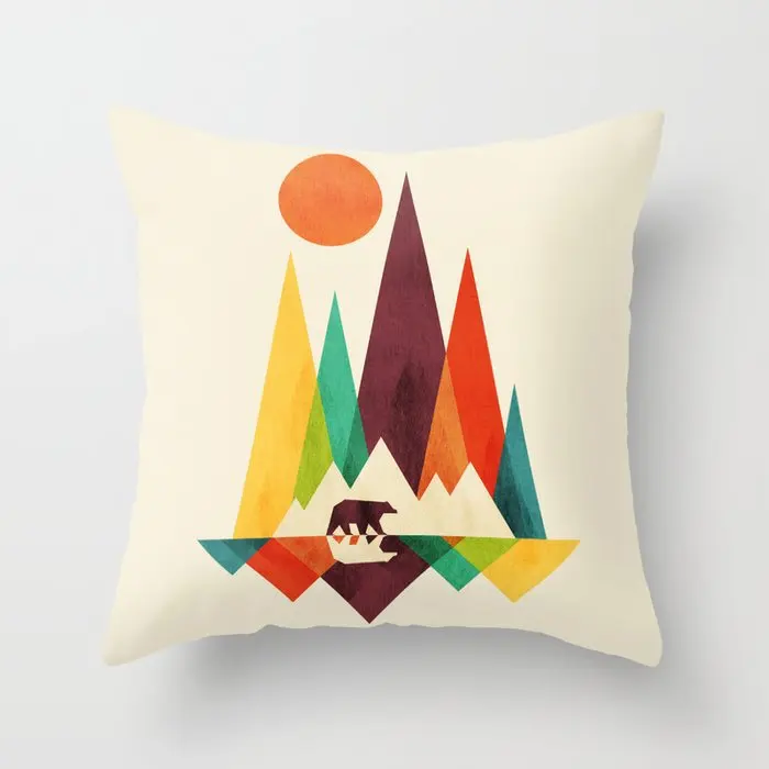 

Modern Abstract Geometry Swan Pillowcases Arabian Colorful Sun Pillows Case for Girls Room Home Decoration Modern 40x40 45x45