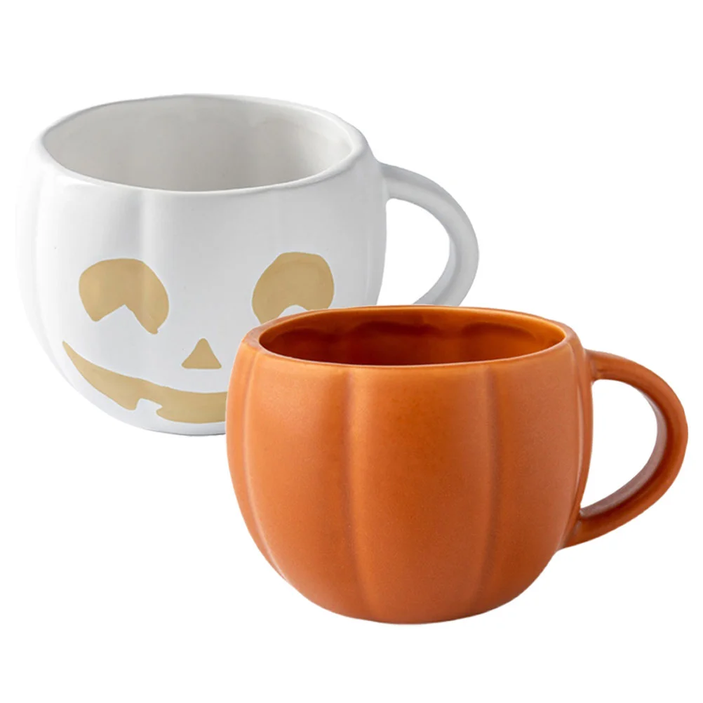 

2 Pcs Coffee Cup Office Halloween Decor Decorative Ceramic Mug Ceramics Exquisite Milk