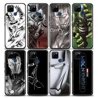 phone case for realme q2 c20 c21 v15 8 c25 gt neo v13 5g x7 pro ultra c21y case soft silicone cover titanium gray marvel heroes