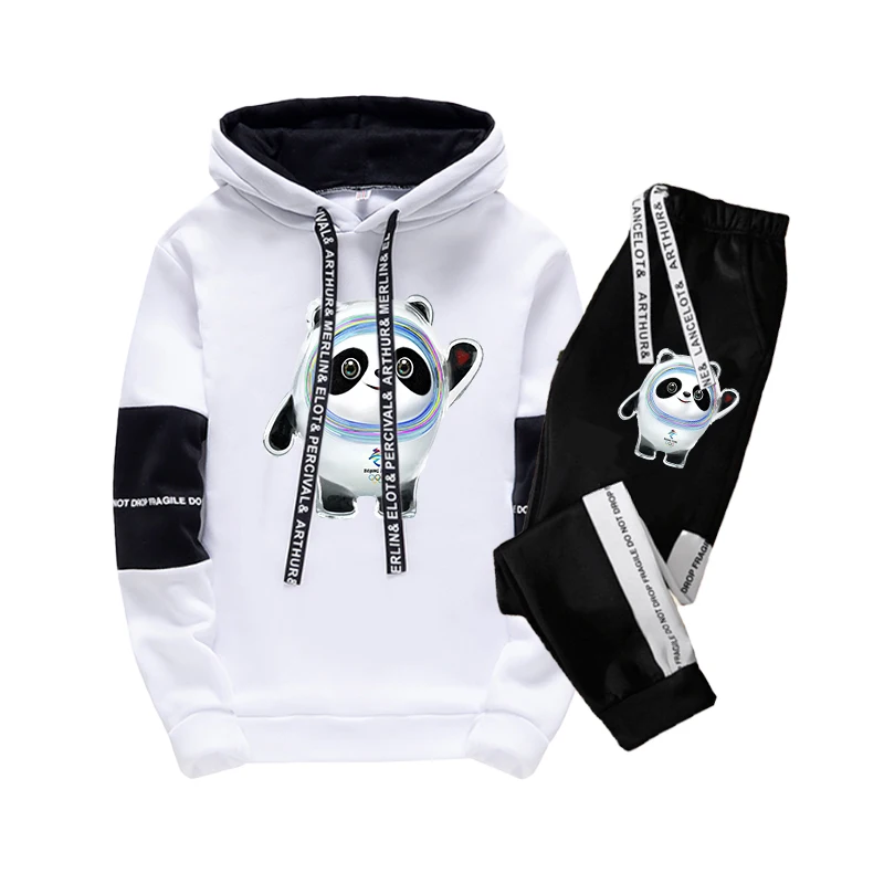 

2022 Beijing Bing Men's Tracksuit Luxury 2 Piece Set Casual Hoodies Sweatshirt and Sweatpants Suit Teen Sports Print Jogging 3XL