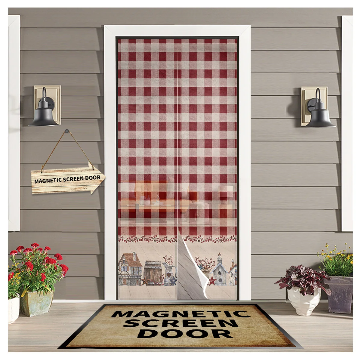 

Американская сельская звезда ягодная ферма защита от комаров сетка дверная занавеска магнитный дверной экран для спальни летняя дверь оконный экран s