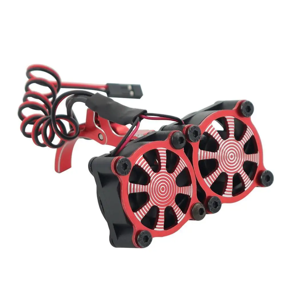 

Temperature Control Motor Cooling Double Fan 36mm Motor Base Radiator Car Model Accessories